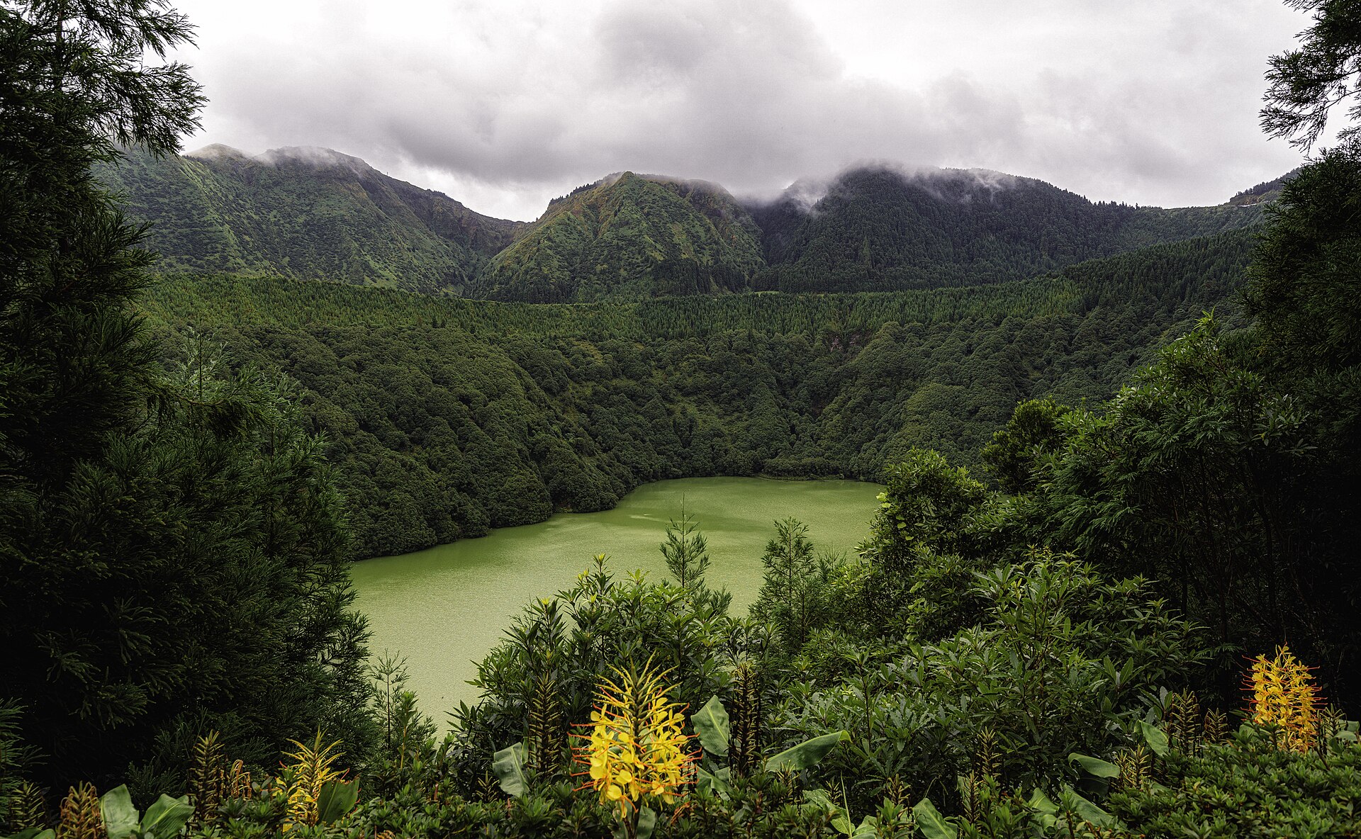Lagoa de Santiago (51759291008).jpg The Lagoa de Santiago is another lagoon in São Miguel island in the Azores archipelago, Portugal, very near the Lagoa das Sete Cidades. This is considered a deep lagoon with depth of 29 meters, situated at the bottom of