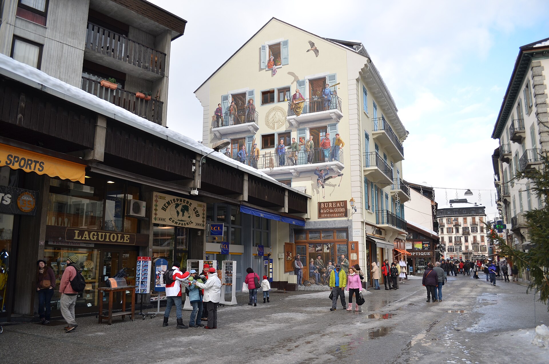Chamonix winter (6743325043).jpg Chamonix is a resort town at the foot of Mont Blanc in France. A very popular winter ski resort with some excellent skiing including one of the longest ski runs in the world.