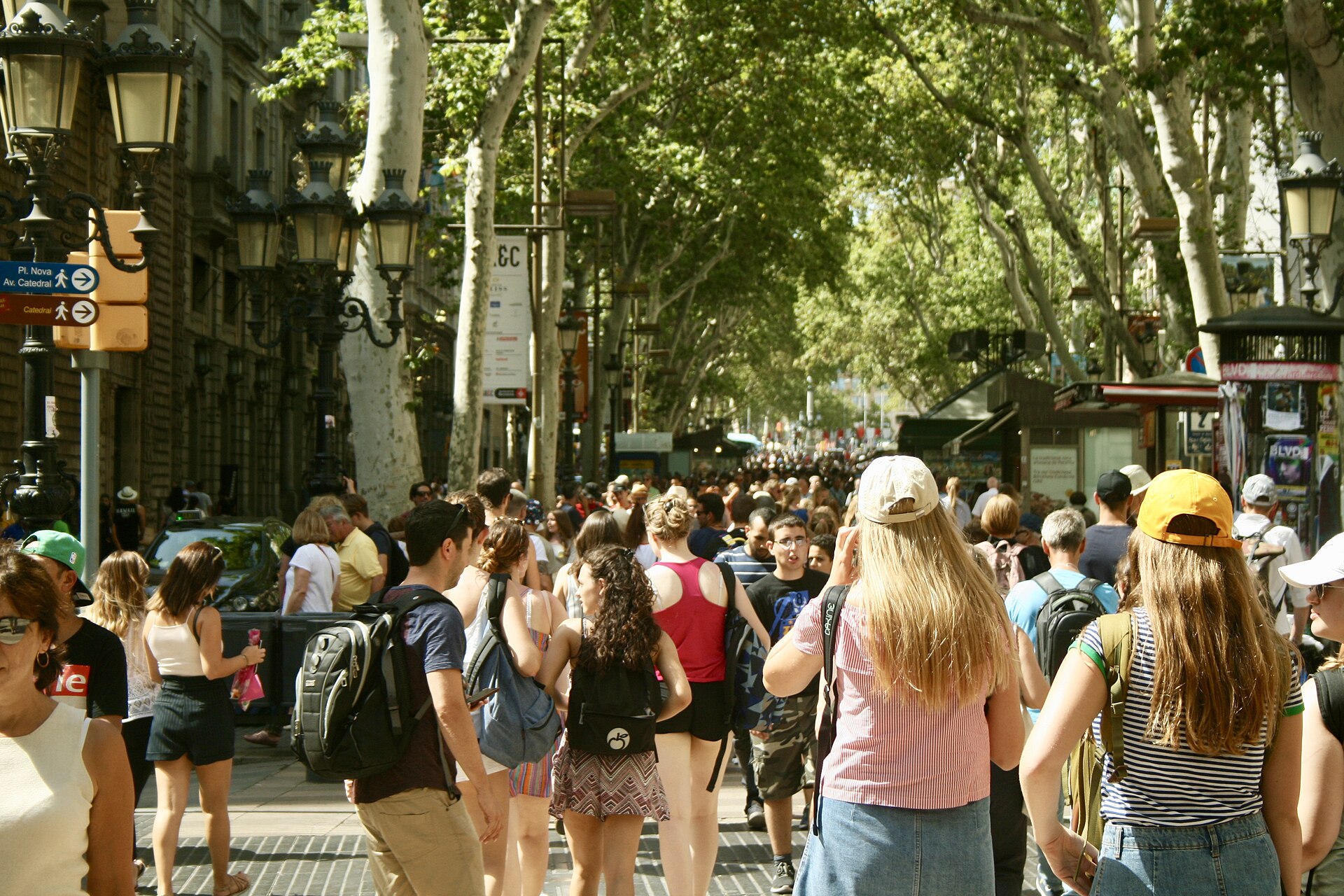 La Rambla pedestrian street.jpg La Rambla (Catalan pronunciation: [lə ˈramblə]) is a street in central Barcelona. A tree-lined pedestrian street, it stretches for 1.2 kilometres (0.75 mi) connecting Plaça de Catalunya in the centre with the Christopher Co